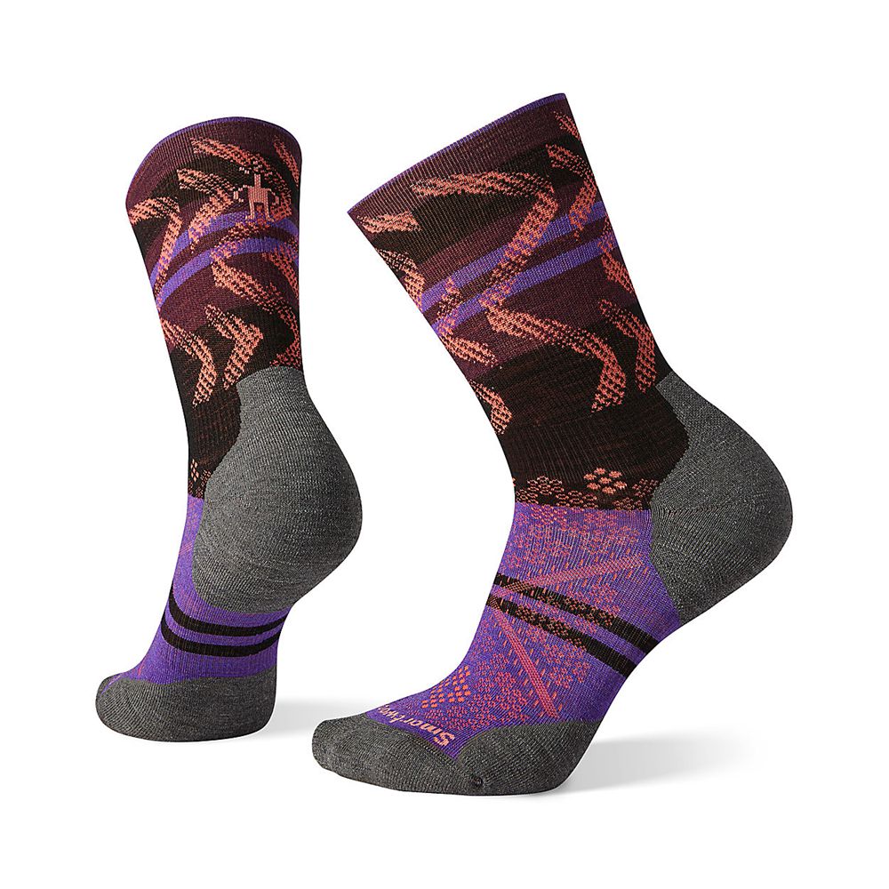 The North Face Socks Womens Australia - The North Face Smartwool Phd Run Light Elite Pattern Crew Bl